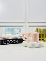 Cute Cloud Ceramic Coffee Cup & Saucer Set