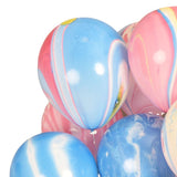10pcs 12-Inch Marble Agate Latex Balloons Christmas Party Decorations Colorful Globos for Birthday Wedding & Baby Shower