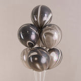 10pcs 12-Inch Marble Agate Latex Balloons Christmas Party Decorations Colorful Globos for Birthday Wedding & Baby Shower