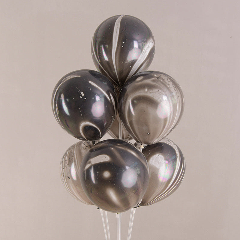 10pcs 12-Inch Marble Agate Latex Balloons Christmas Party Decorations Colorful Globos for Birthday Wedding & Baby Shower