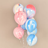 10pcs 12-Inch Marble Agate Latex Balloons Christmas Party Decorations Colorful Globos for Birthday Wedding & Baby Shower