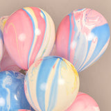 10pcs 12-Inch Marble Agate Latex Balloons Christmas Party Decorations Colorful Globos for Birthday Wedding & Baby Shower