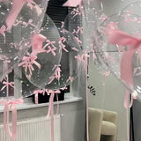 1Pcs Bow Ribbon Valentine Party Decoration Foil Balloon with Stick Themed