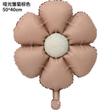 Retro Daisy Foil Balloons Matte Six-Petal Flower Balloons for Groovy Party & Birthday Decorations