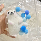 Sea Animal Squishy Toy Anti-Stress Pinch Toys for KidsSea Dog Pendant Fidget Toy for Students