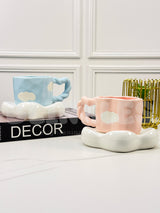 Cute Cloud Ceramic Coffee Cup & Saucer Set