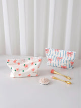 INS Floral Bowknot Cosmetic Bag Travel Clutch & Menstrual Storage Pouch for Women