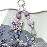 Luxury Crystal Butterfly Bag Charm & Keychain Rhinestone Beaded Accessory