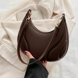 Trendy Crescent Shoulder Bag for Women Soft PU Leather Half Moon Crossbody Purse Everyday Casual & Fashion Handbag SparkelsSparkels