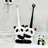 Cute Panda Couple Toothbrush Holder Ceramic Bathroom Counter Organizer for Kids & Family SparkelsSparkels