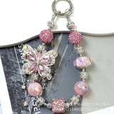 Luxury Crystal Butterfly Bag Charm & Keychain Rhinestone Beaded Accessory