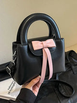 Cute Bow Top Handle Mini Handbag for Women Elegant Crossbody Shoulder Bag SparkelsSparkels
