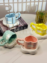 Cute Cloud Ceramic Coffee Cup & Saucer Set