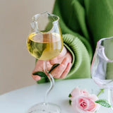 Creative Rose Shaped Wine Goblet Crystal Stem Glass for Wine & Champagne Romantic Gift for Valentine’s Day or Weddings