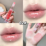 Jelly Plump Lip Oil Gloss Hydrating Tinted Lip Serum with Crystal Applicator SparkelsSparkels