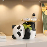 Cute Panda Decorative Storage Tray Resin Panda Figurine Organizer for Keys, Jewelry, Snacks & Home Decor
