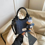 Cute Denim Teddy Bear Handbag Mini Crossbody Tote Bag for Women & Girls SparkelsSparkels