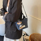 Cute Denim Teddy Bear Handbag Mini Crossbody Tote Bag for Women & Girls SparkelsSparkels