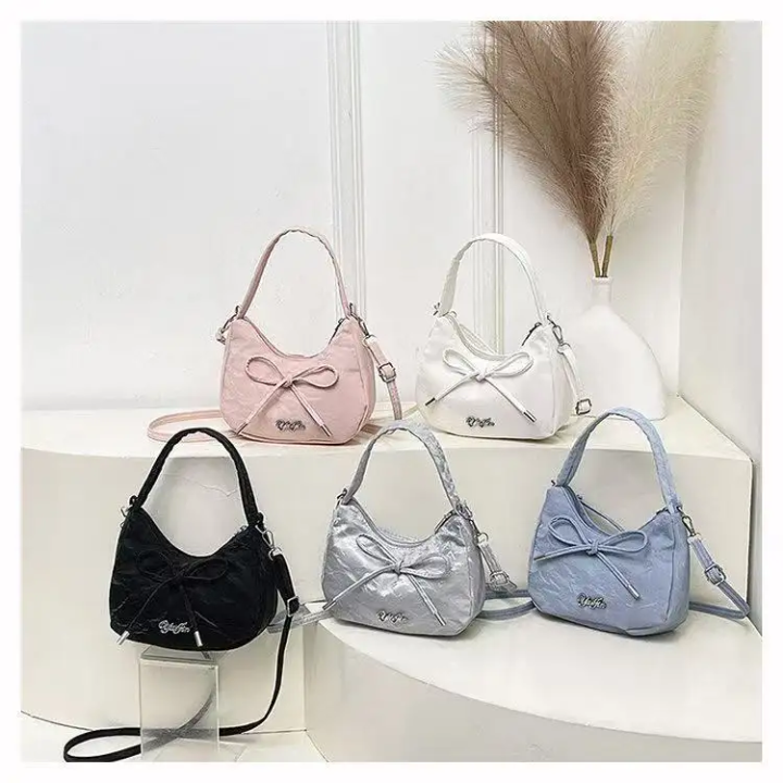 Elegant Bow Knot Mini Shoulder Bag for Women Trendy Crossbody & Handbag Cute Korean Fashion Purse