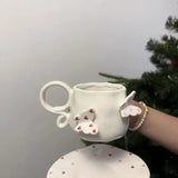 Handmade Butterfly Ceramic Cup & Saucer Set 270ml Cute Floral Aesthetic Coffee & Tea Cup SparkelsSparkels