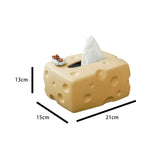 Creative Style Ceramic Tissue Box Cute Cream Square Napkin Holder for Living Room, Coffee Table, Car & Office Without Jerry