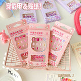 Kids Nail Art Set Embossed Nail Stickers with Adhesive & Tweezer