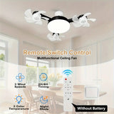 Modern LED Ceiling Fan Light with 4 Small Blades 3 Speeds, 3000K 6000K Adjustable