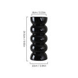 Nordic Style Purple Ceramic Long Neck Vase Threaded Fine Flower Vase for Living Room Decoration