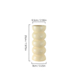 Nordic Style Purple Ceramic Long Neck Vase Threaded Fine Flower Vase for Living Room Decoration