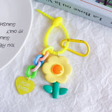 Candy Color Sunflower Keychain Cute Plastic Bag Pendant & Car Key Ring Accessory