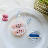 Glossy Ombre French Tip Press On Nails Rhinestone Acrylic Stick On Nails for Women & Girls