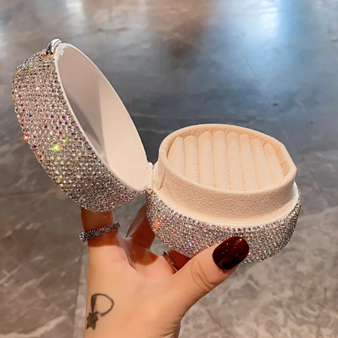 High End Pink Jewelry Storage Box Elegant Organizer for Earrings, Rings & Necklaces