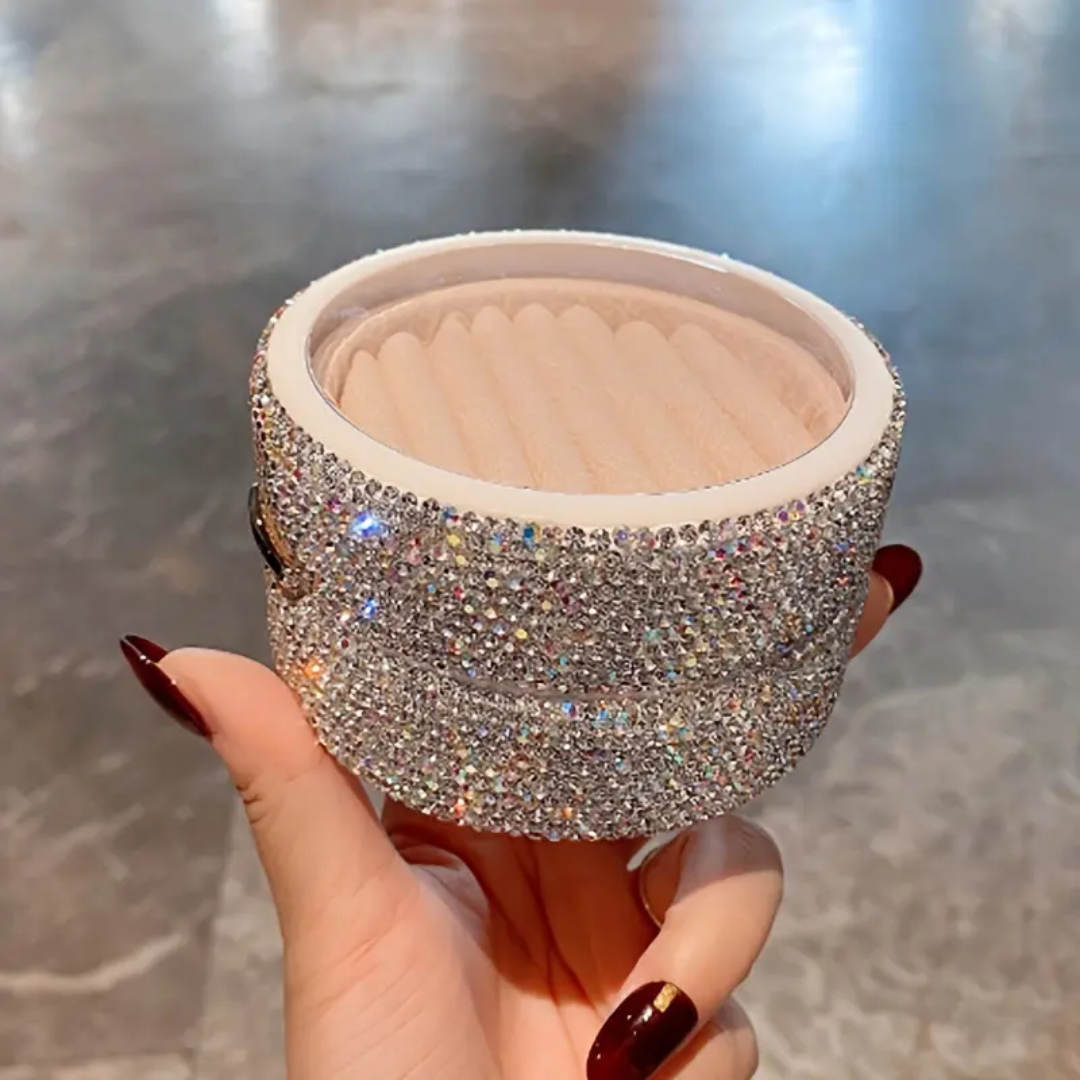 High End Pink Jewelry Storage Box Elegant Organizer for Earrings, Rings & Necklaces