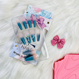 Rhinestone Accent Design Press On Nails Matte Coffin Shape