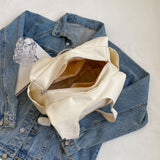 Trendy Cotton Canvas Shoulder Tote Bag Large Capacity Chest Bag for Students & Daily Use