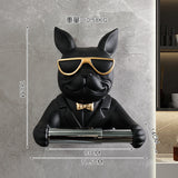 Cartoon Dog Wall Mounted Tissue Holder Creative Paper Roll Dispenser for Bathroom, Kitchen & Living Room Decor