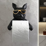 Cartoon Dog Wall Mounted Tissue Holder Creative Paper Roll Dispenser for Bathroom, Kitchen & Living Room Decor