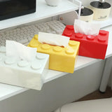 Creative Building Blocks Wall Mounted Tissue Box Waterproof Punch Free Paper Towel Holder for Bathroom & Kitchen
