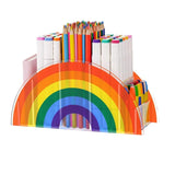 Acrylic Rainbow Pen & Brush Holder 5 Grid Colorful Arch Organizer for Desk Makeup Stationery & Art Supplies