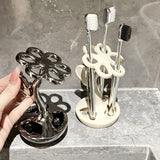 Ceramic Flower Toothbrush Holder Multifunctional Bathroom Organizer StandCompact & Stable Floral Sink Accessory