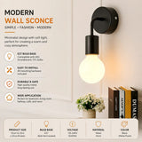 Minimalist Modern Wall Light Black & White Bulb Wall Sconce
