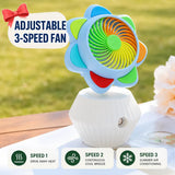 Colorful Flower Mini Portable Fan Humidifying Desktop Cooling Fan