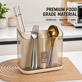 Multi-Compartment Kitchen Cutlery Organizer with Drainage Tray