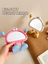 Cute Cartoon Standing Vanity Mirror Aesthetic Desktop Makeup Mirror with Jewelry Holder