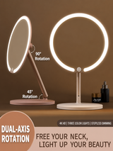 LED Makeup Mirror with Adjustable Stand 3 Color Light Vanity Mirror