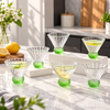Pack Of 6 Luxury Ribbed Glass Dessert Cups Textured Base