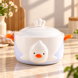 Kawaii Cute Chick Ceramic Bowl with Lid