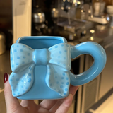 Cute 3D Ribbon Square Bow Ceramic Mug