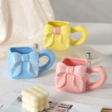 Cute 3D Ribbon Square Bow Ceramic Mug