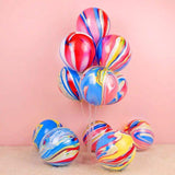 10pcs 12-Inch Marble Agate Latex Balloons Christmas Party Decorations Colorful Globos for Birthday Wedding & Baby Shower